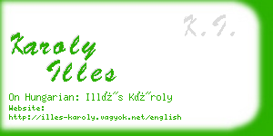 karoly illes business card